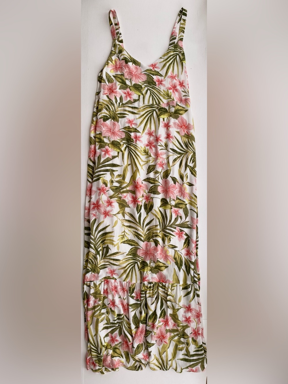 Hurley Pink & Green Floral Maxi Dress